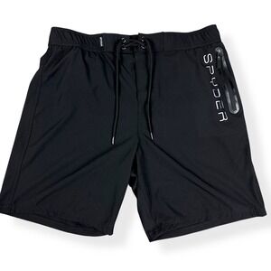 Spyder Men's Standard 9"‎ Solid Hybrid Board Swim Shorts Black XXL Drawstrings